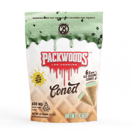 Delta 8 Edible - Infused Waffle Cones - Mint Chip by Packwoods