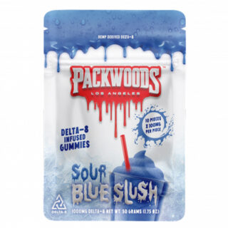 Delta 8 Edible - Sour Blue Slush Gummies - 1000mg by Packwoods