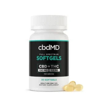 THC Oil - Full Spectrum CBD Softgel Capsules + THC - 3000mg - By cbdMD