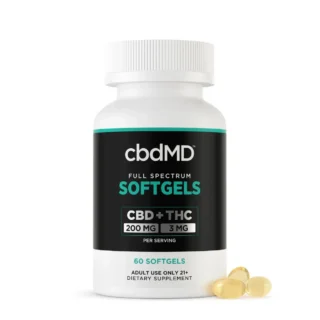 THC Oil - Full Spectrum CBD Softgel Capsules + THC - 6000mg - By cbdMD