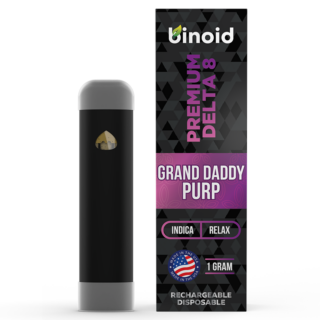 Delta 8 THC Vape Pen - Granddaddy Purp - Indica 1g - Binoid