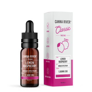 Canna River - CBD Oil - Classic Broad Spectrum Tincture - Lemon Raspberry - 1500mg-12000mg
