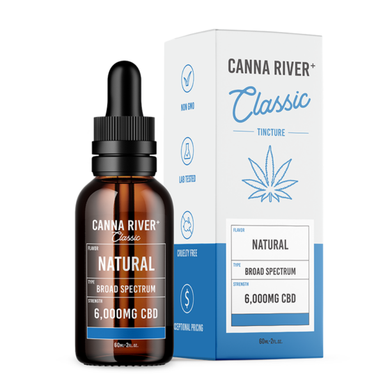 Canna River - CBD Oil - Classic Broad Spectrum Tincture - Natural - 60ml