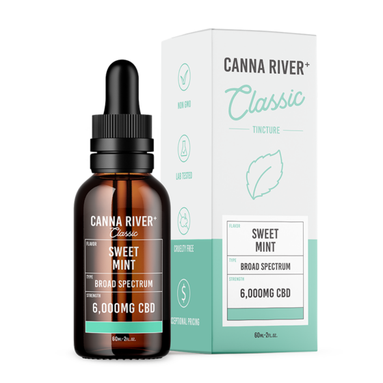 Canna River - CBD Oil - Classic Broad Spectrum Tincture - Sweet Mint - 60ml