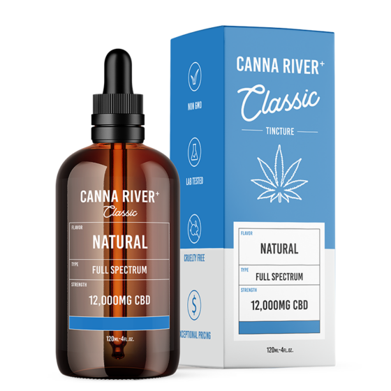 Canna River - CBD Oil - Classic Full Spectrum Tincture - Natural - 12000mg