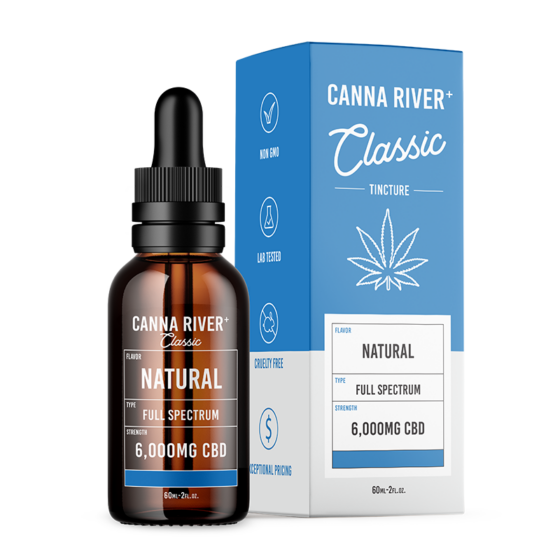 Canna River - CBD Oil - Classic Full Spectrum Tincture - Natural - 6000mg