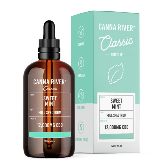 Canna River - CBD Oil - Classic Full Spectrum Tincture - Sweet Mint - 12000mg