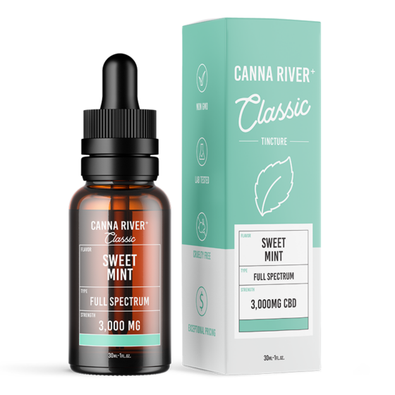 Canna River - CBD Oil - Classic Full Spectrum Tincture - Sweet Mint - 3000mg