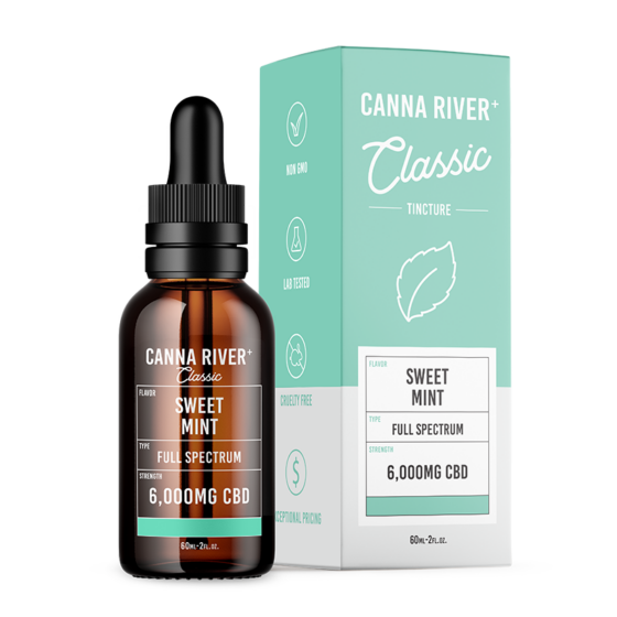 Canna River - CBD Oil - Classic Full Spectrum Tincture - Sweet Mint - 6000mg