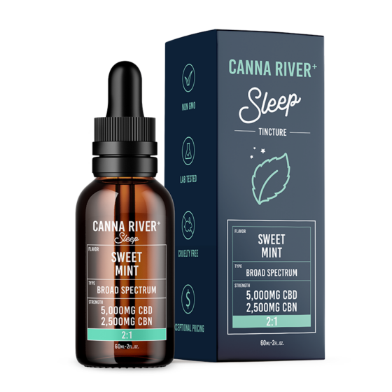 Canna River - CBD Oil - CBD:CBN Sleep Tincture - Sweet Mint - 5000mg