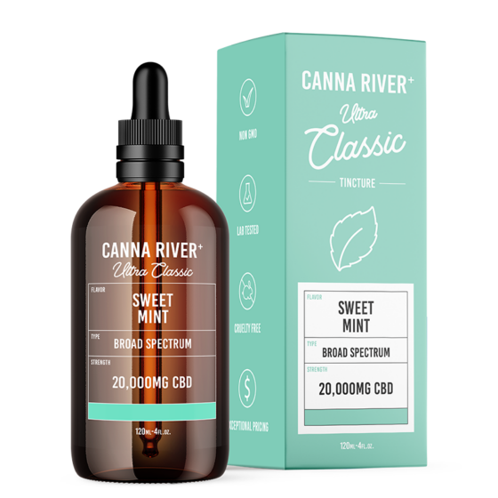 Canna River - CBD Oil - Broad Spectrum Ultra Classic Tincture - Sweet Mint - 20000mg