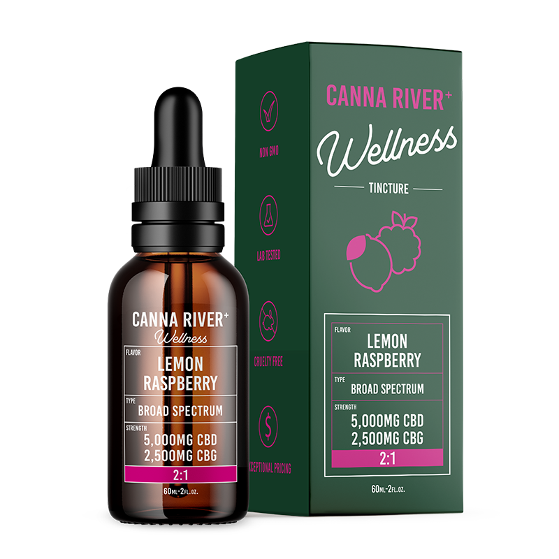 Wellness CBD Oil Tincture with CBG - Lemon Raspberry - Canna River