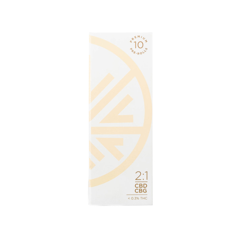 CBG FLOWER – WHITE CBD HEMP ROLL 2:1 PRE-ROLL PACK + CBG – 10 COUNT