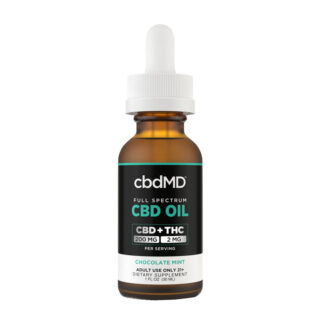 cbdMD - CBD Oil - CBD:THC Full Spectrum Tincture - Chocolate Mint - 6000mg