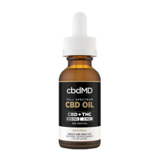 cbdMD - CBD Oil - CBD:THC Full Spectrum Tincture - Natural - 3000mg