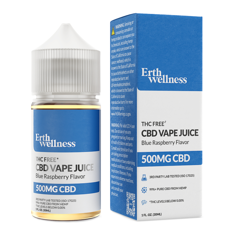 cbd vape juice 500mg ERTH Wellness - - Blue Raspberry - 500mg-1000mg Flavour:Cherry Ice Indica Pack THC Vape nicotine free