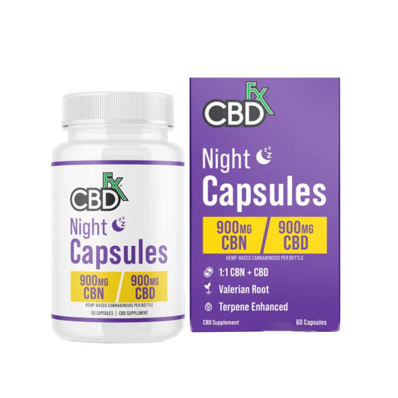 CBD Capsules - 1:1 Night Capsules For Sleep + CBN - 900mg - By CBDfx