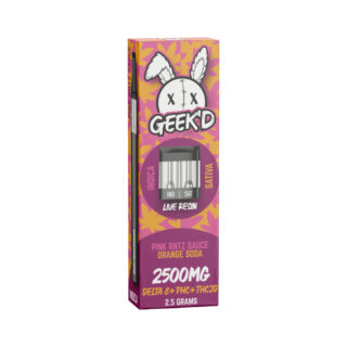 Geek'd - THC Vape - Live Resin D8 + PHC + THCJD Switch Disposable - Pink RNTZ Sauce & Orange Soda - 2.5g