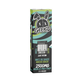 Geek'd - THC Vape - Live Resin D8 + PHC + THCP Switch Disposable - RNTZ OG Sauce & Green Crack - 2.5g