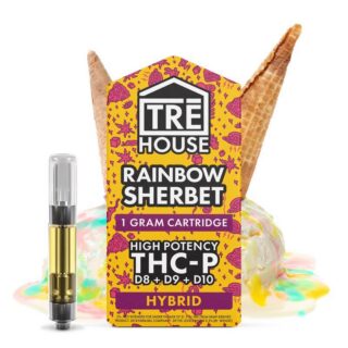 TRĒ House Live Resin THC-P + Delta 8 + Delta 9 + Delta 10 Cartridge Rainbow Sherbert 1g