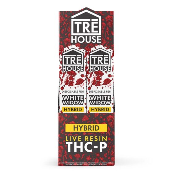 Weed Pen - White Widow Live Resin THC-P Disposable + D8 - 2g - By TRE House