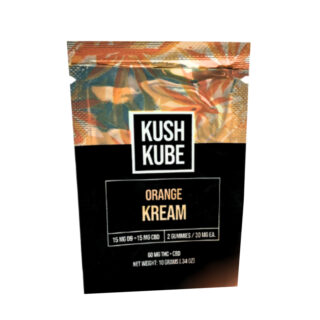 Kush Kube - THC Edibles - Full Spectrum CBD Gummies + D9 - Orange Kream - 30mg - 60mg Bag
