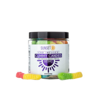 Sunset CBD - CBD Edibles - Broad Spectrum Gummies - Sour Worms - 600mg
