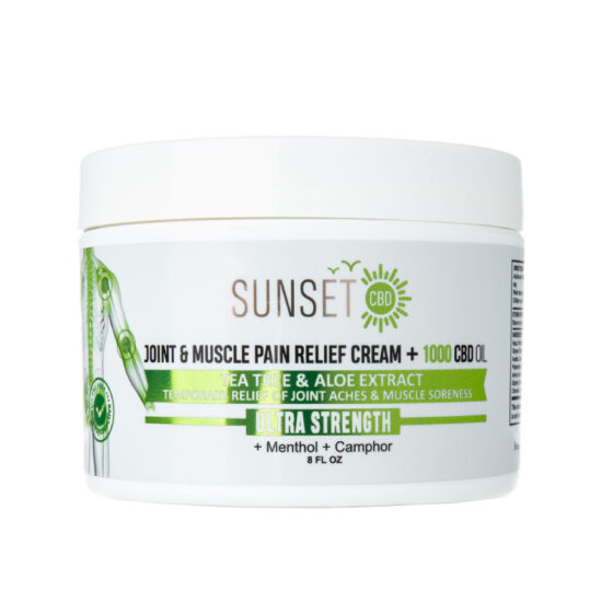Sunset CBD - CBD Topical - Tea Tree Oil and Aloe Pain Relief Cream - 1000mg