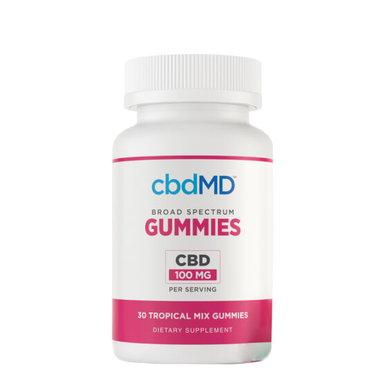 cbdMD - CBD Edible - Broad Spectrum Gummies - Tropical Mix - 3000mg Bottle