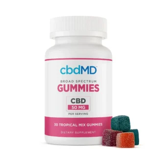 cbdMD Broad Spectrum CBD Gummies 1500mg–Tropical Mix, 30 Count / 60 Count
