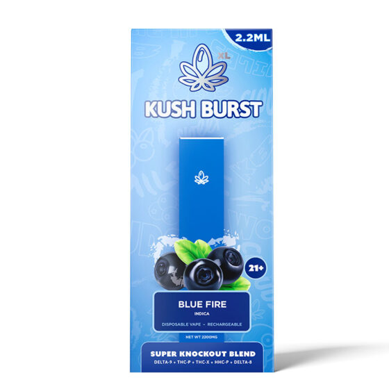 THC Vape Pen - Super Knockout 2.2ml THC Disposable - Blue Fire - 2200mg - By Kush Burst