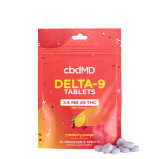 Dissolvable Delta 9 THC Tablets - Cranberry Orange - cbdMD