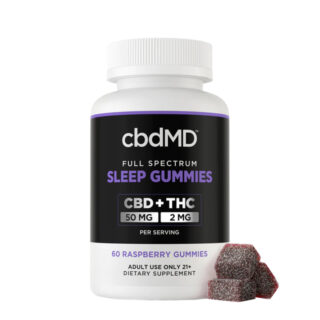 THC Edibles - Raspberry Full Spectrum CBD Sleep Gummies + THC - 52mg - By cbdMD