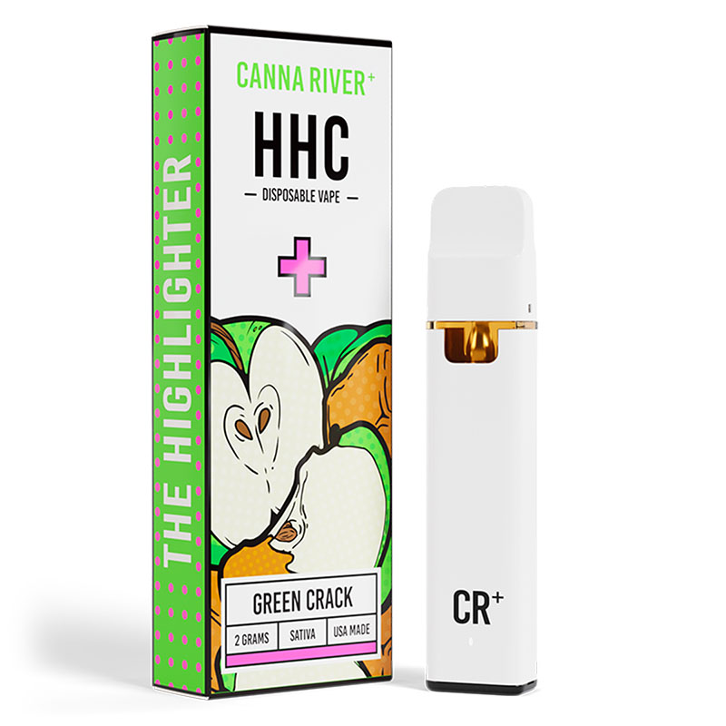 Highlighter HHC Vape Pen Green Crack Sativa 2g