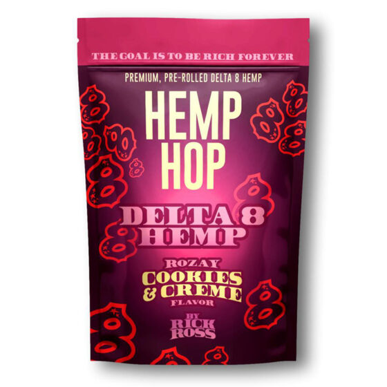 THC Pre-Roll - Delta 8 Pre-Roll - Cookies & Creme Rozay Flavor - 800mg - By Hemp Hop FRONT
