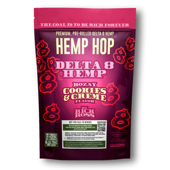 THC Pre-Roll - Delta 8 Pre-Roll - Cookies & Creme Rozay Flavor - 800mg - By Hemp Hop