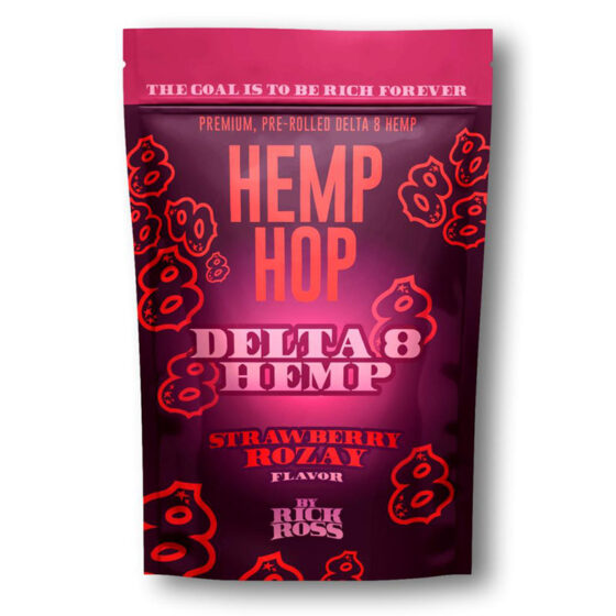 THC Pre-Roll - Delta 8 Pre-Roll - Strawberry Rozay Flavor - 800mg - By Hemp Hop FRONT