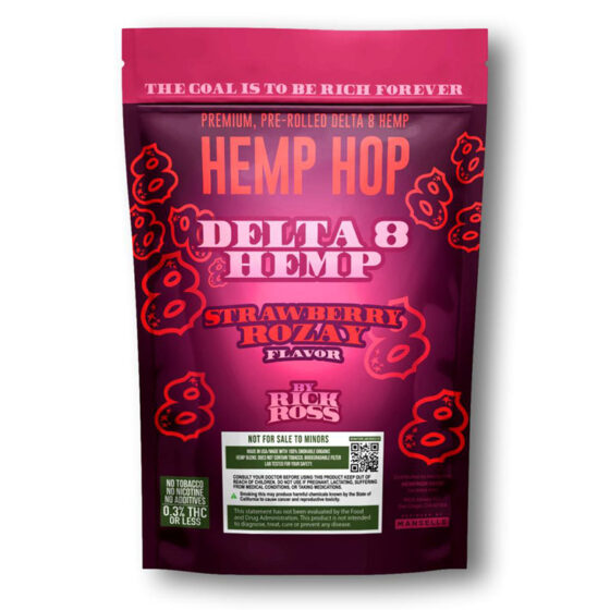 THC Pre-Roll - Delta 8 Pre-Roll - Strawberry Rozay Flavor - 800mg - By Hemp Hop BACK