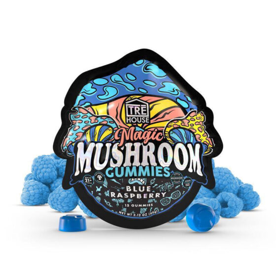 TRE House - Edible - Magic Mushrooms Gummies - Blue Raspberry - 15 Count