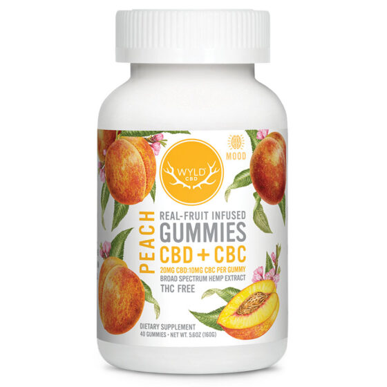 Peach CBD + CBC Gummies - 30mg - By Wyld CBD 40 Count