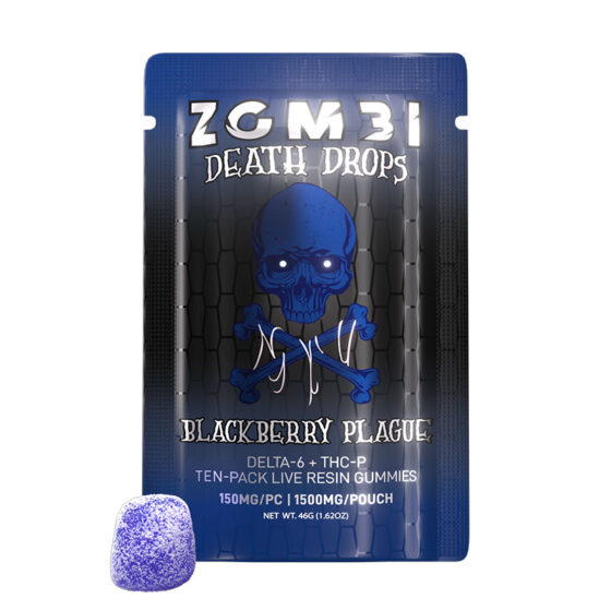 THC P Gummies - Delta Blend Death Drop Gummies - Blackberry Plague - 150mg