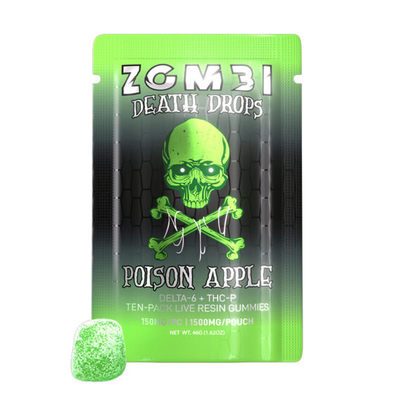 THC P Gummies - Delta Blend Death Drop Gummies - Poison Apple - 150mg