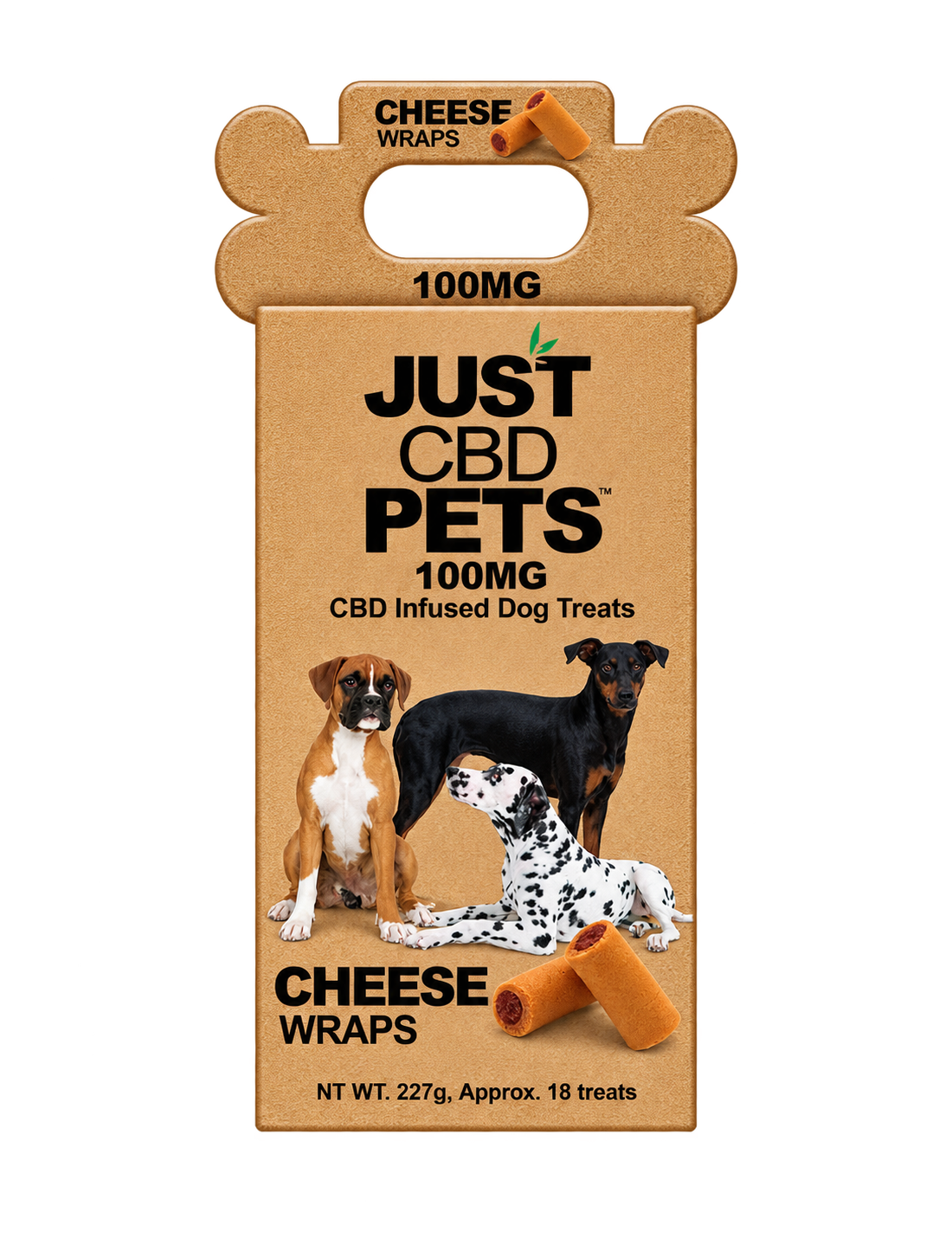 JustCBD CBD Dog Treats Cheese Wraps 100mg