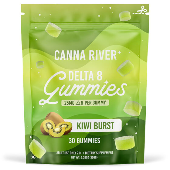 Delta 8 Gummies - Kiwi Burst - 25mg - By Canna River