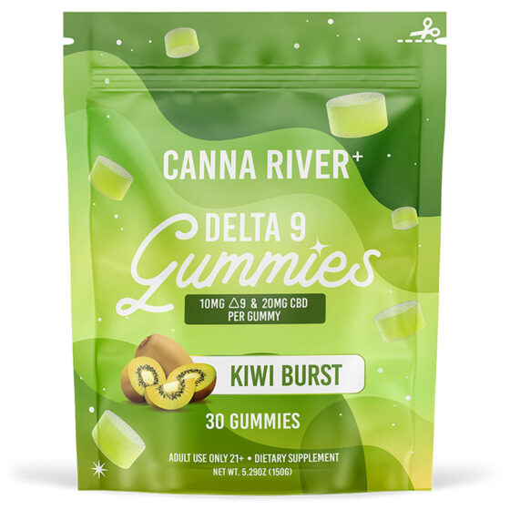Delta 9:CBD Gummies - Kiwi Burst - 10mg - By Canna River