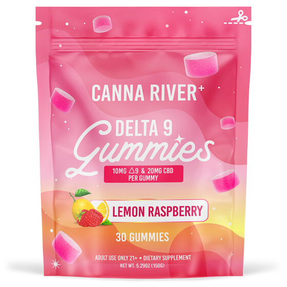 Delta 9:CBD Gummies - Lemon Raspberry - 10mg - By Canna River