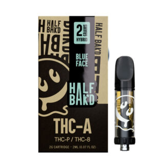 THC-A:THC-P:Delta 8 Cartridge - Blue Face (Hybrid) - 2g - By Half Bak'd