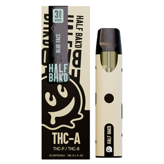 THC-A:THC-P:Delta 8 Device - Blue Face (Hybrid) - 3g - By Half Bak'd