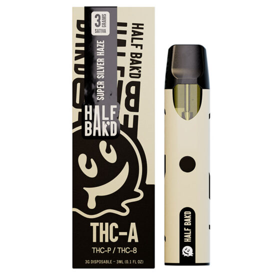 THC-A:THC-P:Delta 8 Device - Super Silver Haze (Sativa) - 3g - By Half Bak'd