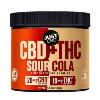 JustCBD CBD + THC Sour Cola Gummies 250 mg - 1000mg